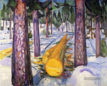 das picknick Ölbilder verkaufen - das gelbe log 1912 Edvard Munch